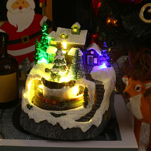 Escena De Nieve De La Casa De Pueblo De Navidad Para La