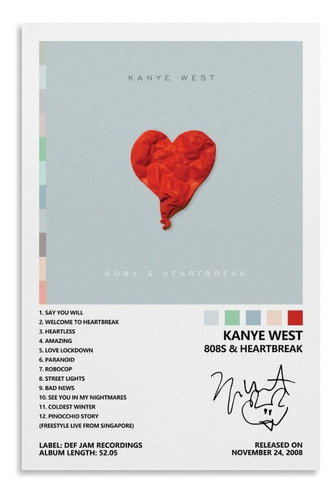 Póster De Biara Kanye West 808s & Heartbreak Album Cover Pos