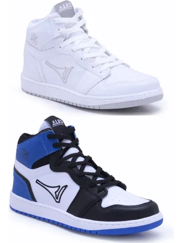 comprar Kit Combo 2 Tênis Cano Alto Bota Academia Masculino Feminino