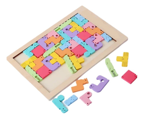 Tetris Rompecabezas De Madera 3d Juguete Educativo Madera