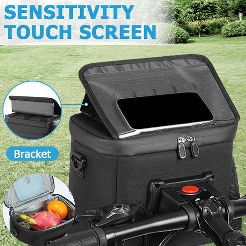 Bolsa Para Guidão De Bicicleta Com Isolamento Frontal,