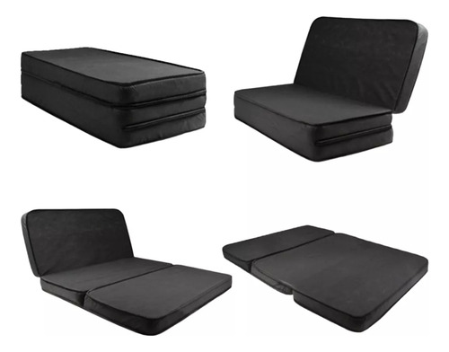 Puff Cama Casal Colchão Sofa Cor Preto Ajl