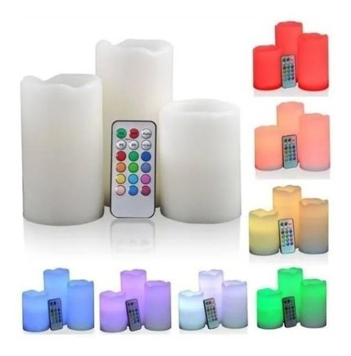 Velas Led Colores Con Control Ofertas Claras 