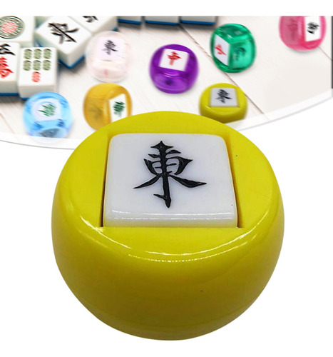 6 Dados Chinos De Mahjong, Dados Poliédricos, , Amarillo