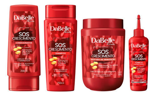 Kit Dabelle Sos Crescimento Shampoo+cond+mascara+tônico Cap