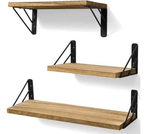 3 Repisas Flotantes Madera Minimalista Muebles Hogar Decorar