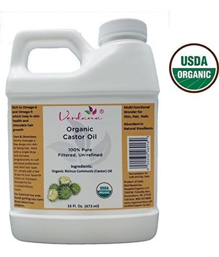 Aceite De Ricino Organico Puro Prensado - mL a $323