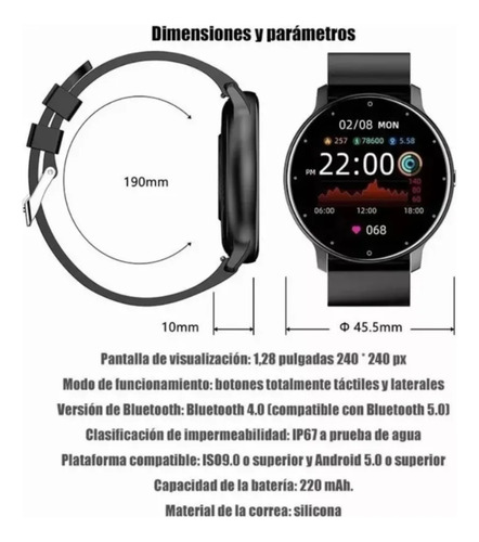 Reloj Smartwatch Zl02c Pro Negro Negro