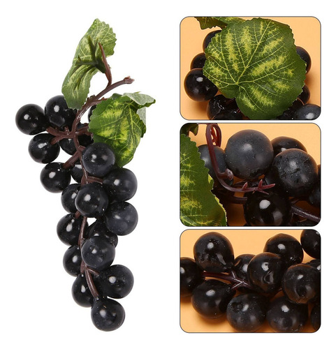 . 10 Cachos De Uvas Pretas Artificiais Frutas Falsas Home .