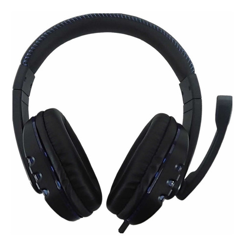 Fone De Ouvido Headset Gamer Saída P2 Estereo Cor Preto Cor da luz Azul