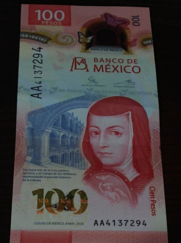 Nuevo Billete De 100 Pesos De Sor Juana De La Familia Aa