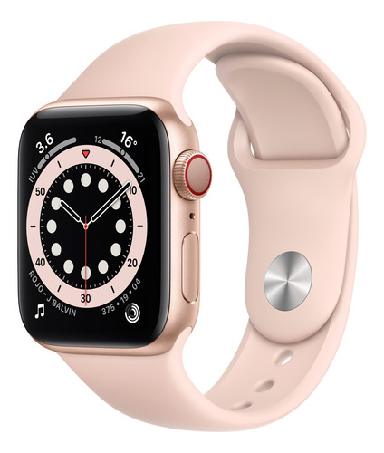 Apple Watch  Series 6 (GPS+Cellular) - Caja de aluminio oro de 40 mm - Correa deportiva rosa arena