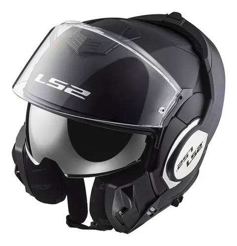 Rebatible 180° Ls2 399 Valiant Negro Mate Doble Visor