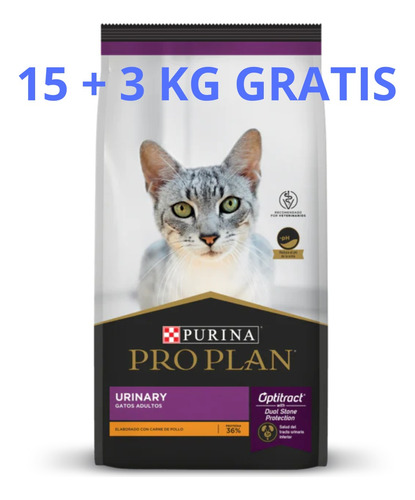 Pro Plan Urinary Gato Adulto X 15 kg + 3 Kg Gratis