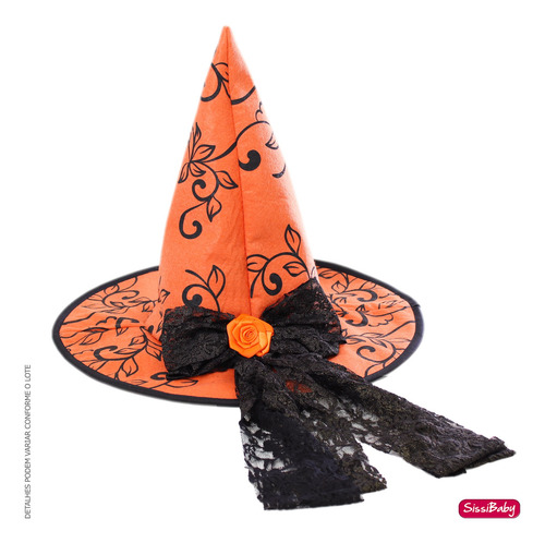 Chapéu Halloween Bruxinha Laranja Abóbora Festa Infantil
