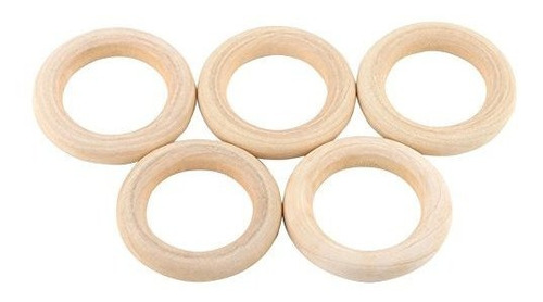 Imagen 3 de 6 de Isusser 50pcs Anillos De Madera Naturales Diy, 2.2 (55 Mm)