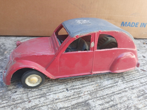 Citroen 2cv Sanz Plastico Duro Juguete Antiguo 21 Largo Rojo