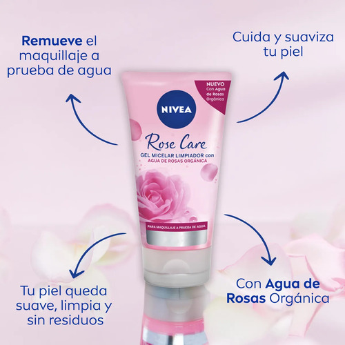 Nivea Gel Micelar Rose Care Con Agua De Rosas 150ml Todo Tipo De Piel Día/noche