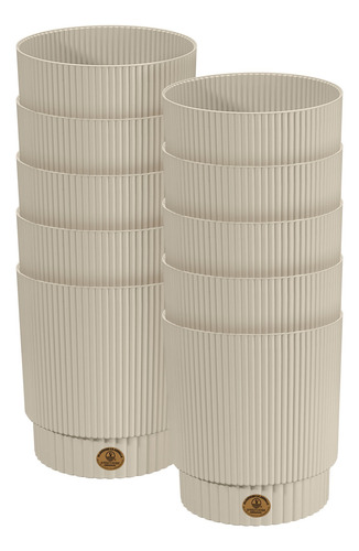 Set 10 Macetas Altomonte Redondas D19cm Con Rejilla Interna Marfil Altomonte