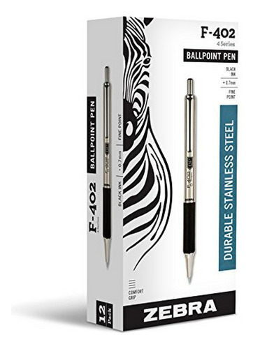 Bolígrafo - F402 Retractable Ballpoint Pen, 12 Count, Black 