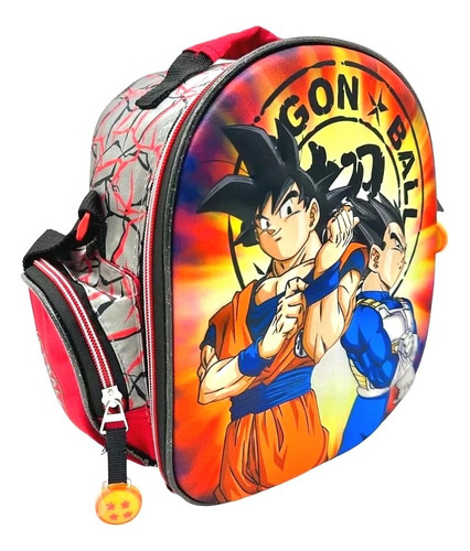 Kit Combo Mochila Dragon Ball 3d Super Goku Vegeta Primaria Color Negro