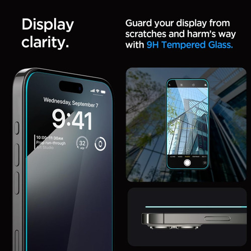 1x Vidrio Templado Para iPhone 15 Pro Max Protector Pantalla