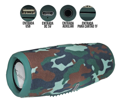 Alto Falante Portátil Caerus Bluetooth Usb 127/220V Fm Leds