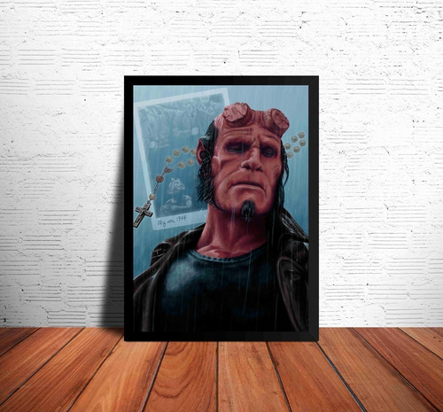 Hellboy Gillermo Del Toro Cuadro 33×48cm Marco Negro Fanarte