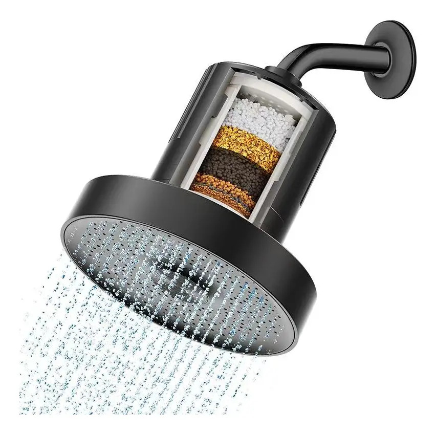 Cabezal de Ducha Regadera con Filtro Ducha 25 Etapas Filtro Ionico Alta Presión de Agua Ajustable Cabezal de Ducha