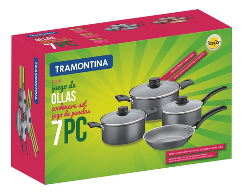 Bateria Ollas De Cocina Tramontina Aluminio & Teflón 10 Pzs