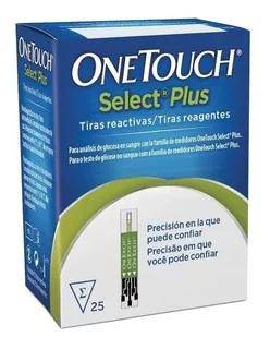 One Touch Select Plus 25 Tiras Para Glucometro