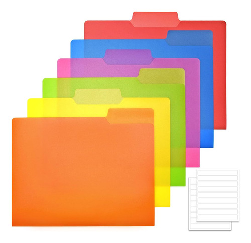 Wot I Plastic File Folders 18pcs, Heavy Duty Colored Filling