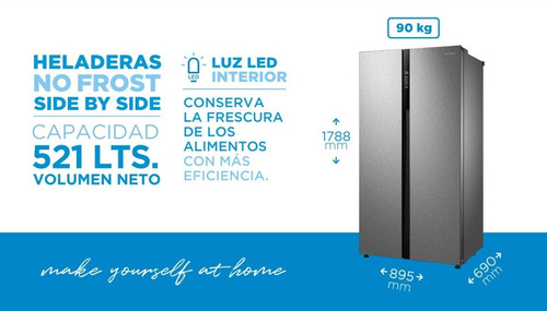 Imagen 4 de 9 de Heladera No Frost Midea Inox 521l Rf-sb18xar1 Digiya