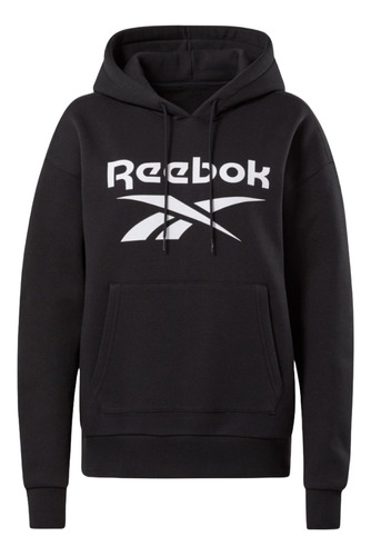 Sudadera Hoodie Reebok Mujer Casual Deportiva Negro Clásica