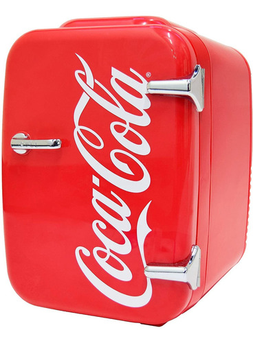 Cooluli Retro Coca-cola Mini Fridge For Bedroom - Car, Office Desk & College Dorm Room - 4l/6 Can 12v Portable Cooler & Warmer For Food, Drinks & Skincare - Ac/dc And Exclusive Usb Option (coke, Red)