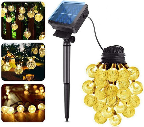 Guirnalda 22m De Luces Solar 200 Led Exterior Jardin 8 M [u]