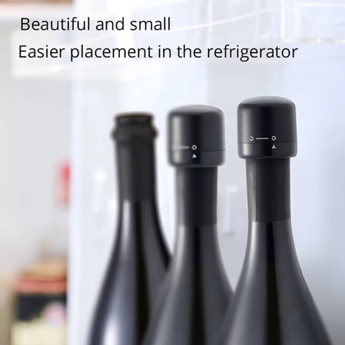 Tapa Negra Para Botella De Vino Tinto Al Vacío De 4 Piezas C