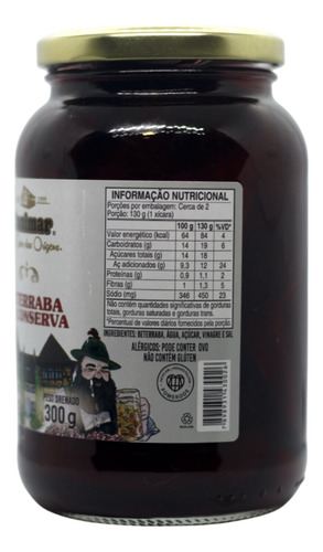 Beterraba Agridoce Em Conserva Danimar Vidro 540g - 4 X 540g