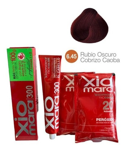 Tinte Para Cabello Xiomara 300 Colores Naturales 100g Tono 6.45 rubio oscuro cobrizo caoba