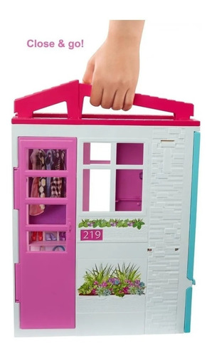 Casa Barbie Glam Amoblada Juego Plegable Muñeca Y Accesorios