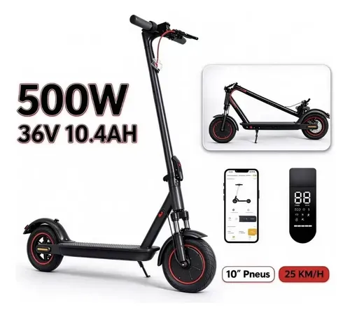 Patinete Elétrico Mankeel MK085-1 Adulto com Motor de 500W, Suspensão Dupla e Bluetooth