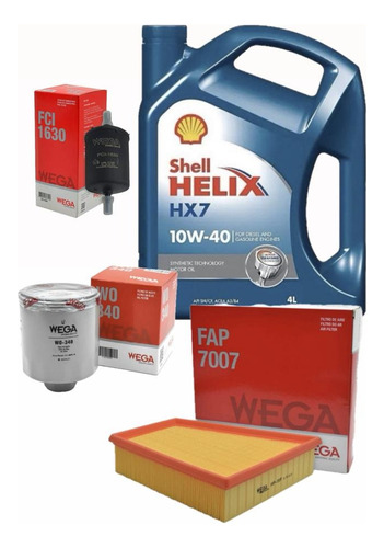 Aceite Shell Helix Hx7 10w40 + 3 Filtros Vw Fox - Suran 1.6