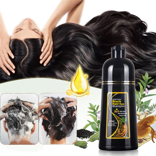 Champú Para Teñir El Cabello Negro 3 En 1, Champú Para
