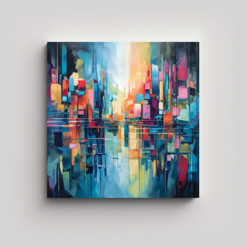 80x80cm Cuadro Creativa Pop Art Vibrant Abstract Reflections