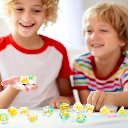 Kathfly 14 Dados De Patos De Goma, Juego De Dados Poliédrico