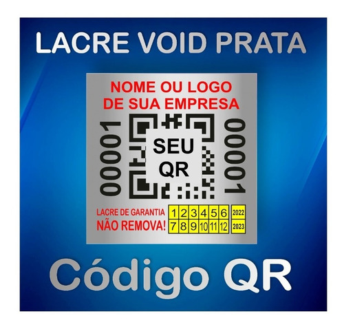 Lacre Void Prata Premium 20x20mm Personaliza Cor 500 Un
