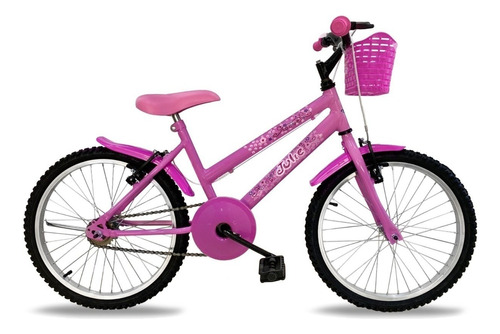 Bicicleta Aro 20 Feminina Infantil Power C/ Cesta Bike Bella Cor Rosa