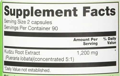 Extracto De Raíz De Vitacost Kudzu 1200 Mg Por Porción 180