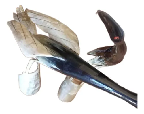 Arte Africano Pájaros De Cuerno Tallado