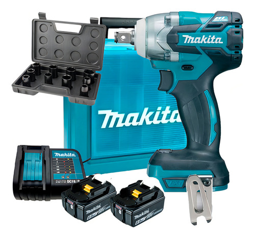 Chave De Impacto 1/2 18v Dtw300 Makita 2 Bat 6a + Jog Soq